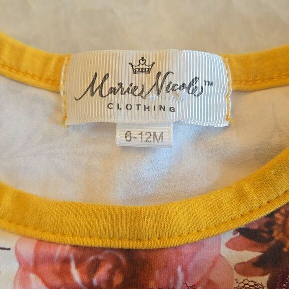 MARIE NICOLE Floral Long Sleeve Baby Romper with Ruffle Details - Picture 5 of 7